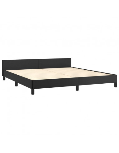 Giroletto con Testiera Nero 180x200 cm in Similpelle