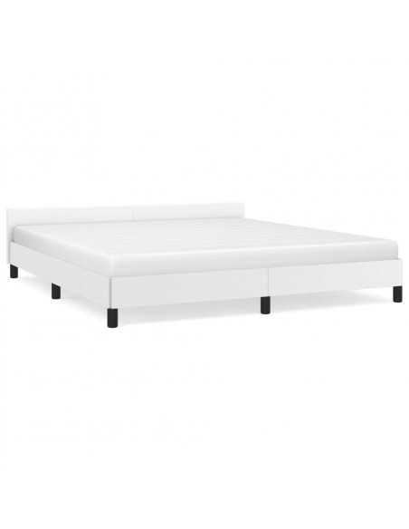 Giroletto con Testiera Bianco 180x200 cm in Similpelle