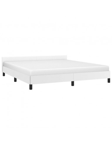 Giroletto con Testiera Bianco 180x200 cm in Similpelle