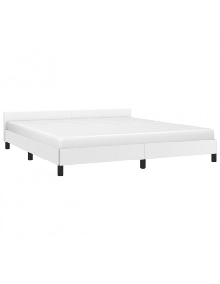 Giroletto con Testiera Bianco 180x200 cm in Similpelle