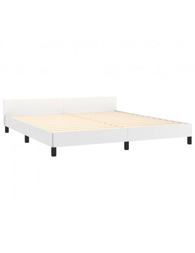 Giroletto con Testiera Bianco 180x200 cm in Similpelle