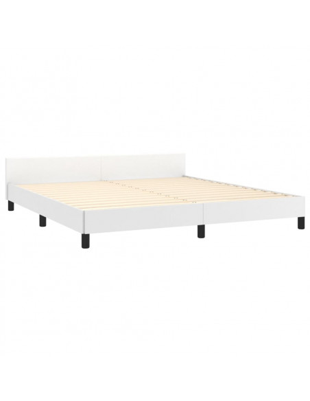 Giroletto con Testiera Bianco 180x200 cm in Similpelle