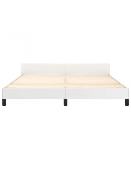 Giroletto con Testiera Bianco 180x200 cm in Similpelle