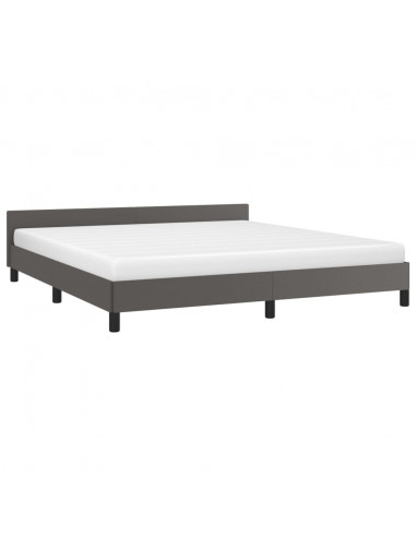 Giroletto con Testiera Grigio 180x200 cm in Similpelle