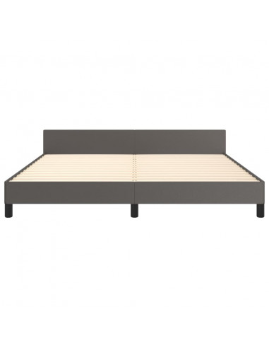 Giroletto con Testiera Grigio 180x200 cm in Similpelle