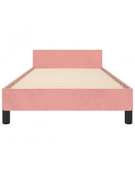 Giroletto con Testiera Rosa 90x200 cm in Velluto
