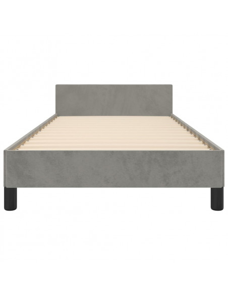 Giroletto con Testiera Grigio Chiaro 100x200 cm in Velluto