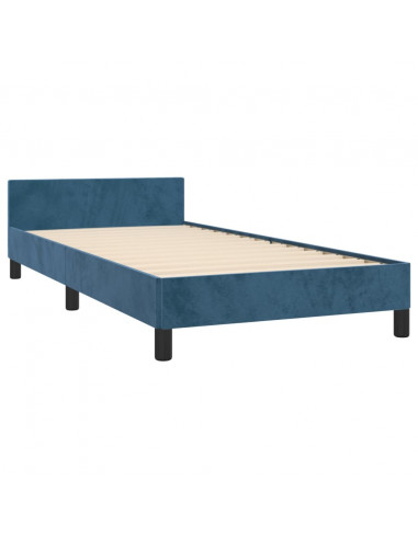 Giroletto con Testiera Blu Scuro 100x200 cm in Velluto