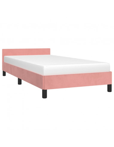 Giroletto con Testiera Rosa 100x200 cm in Velluto