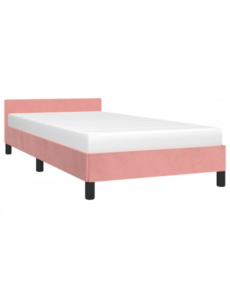 Giroletto con Testiera Rosa 100x200 cm in Velluto