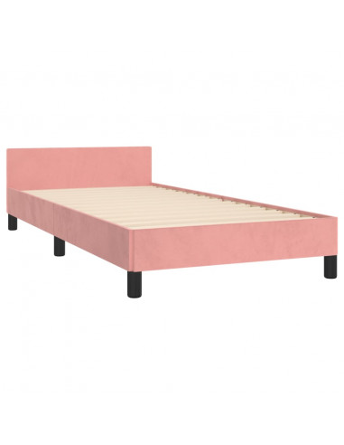 Giroletto con Testiera Rosa 100x200 cm in Velluto