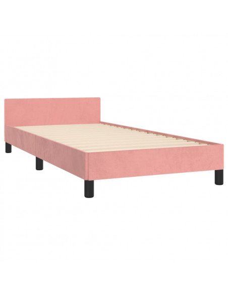 Giroletto con Testiera Rosa 100x200 cm in Velluto