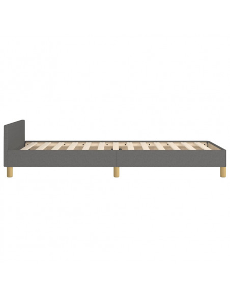 Giroletto con Testiera Grigio Scuro 90x190 cm in Tessuto