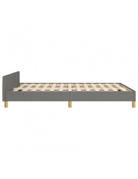 Giroletto con Testiera Grigio Scuro 140x190 cm in Tessuto