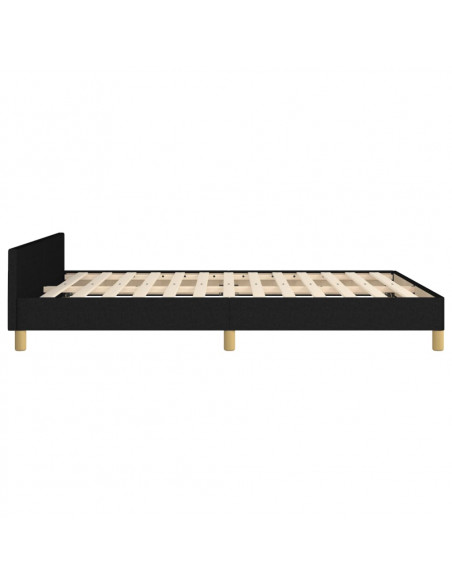 Giroletto con Testiera Nero 140x190 cm in Tessuto