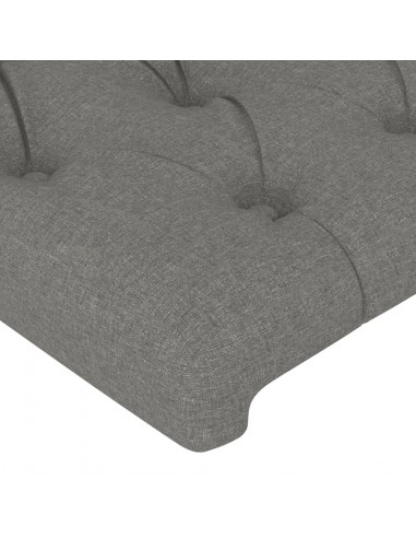 Giroletto con Testiera Grigio Scuro 140x200 cm in Tessuto