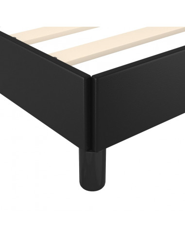 Giroletto con Testiera Nero 90x200 cm in Similpelle