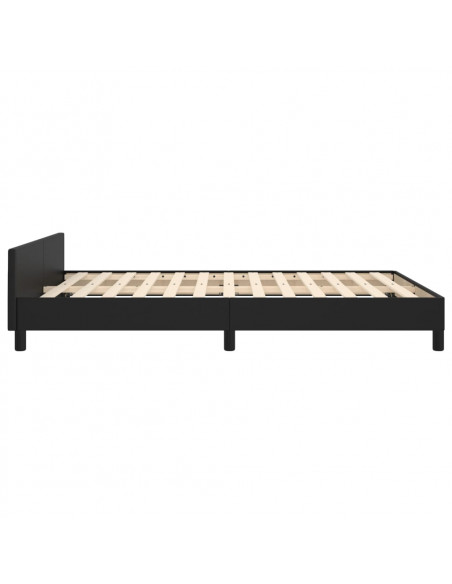 Giroletto con Testiera Nero 140x190 cm in Similpelle