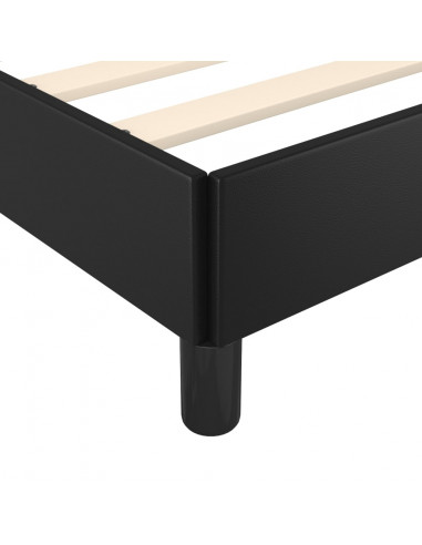 Giroletto con Testiera Nero 80x200 cm in Similpelle