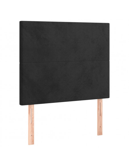 Giroletto con Testiera Nero 90x190 cm in Velluto