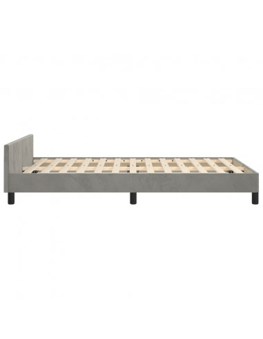 Giroletto con Testiera Grigio Chiaro 120x200 cm in Velluto