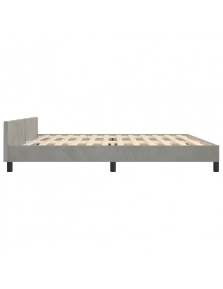 Giroletto con Testiera Grigio Chiaro 200x200 cm in Velluto