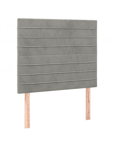 Giroletto con Testiera Grigio Chiaro 100x200 cm in Velluto