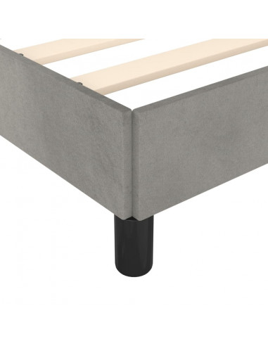 Giroletto con Testiera Grigio Chiaro 100x200 cm in Velluto