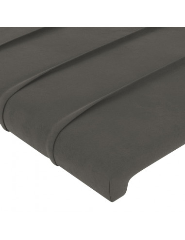 Giroletto con Testiera Grigio Scuro 120x200 cm in Velluto