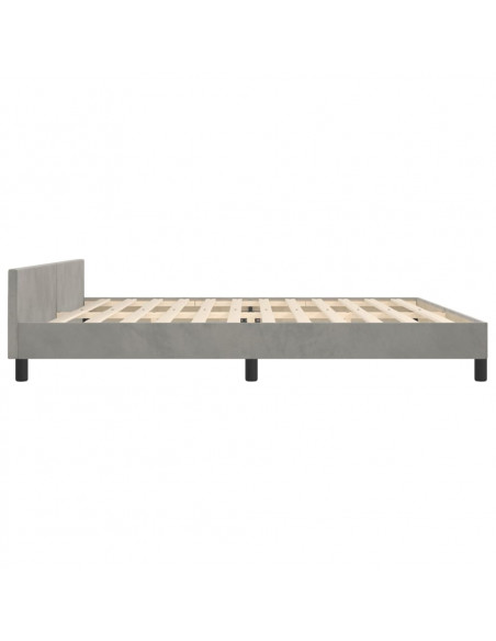 Giroletto con Testiera Grigio Chiaro 200x200 cm in Velluto