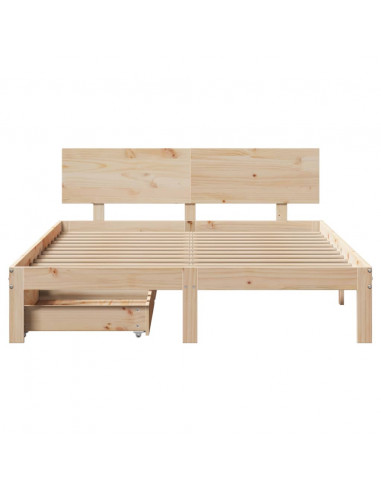 Giroletto con Cassetti 135x190 cm in Legno Massello di Pino