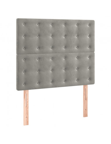 Giroletto con Testiera Grigio Chiaro 100x200 cm in Velluto