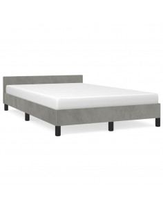 Giroletto con Testiera Grigio Chiaro 120x200 cm in Velluto 2