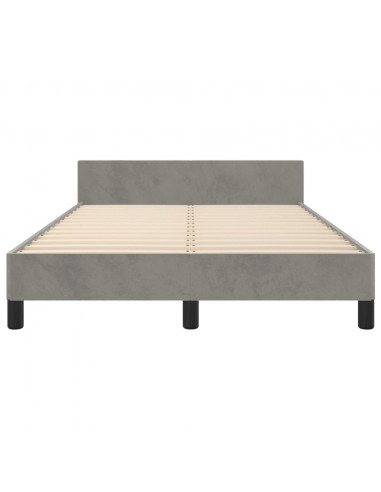 Giroletto con Testiera Grigio Chiaro 120x200 cm in Velluto