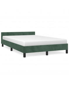 Giroletto con Testiera Verde Scuro 120x200 cm in Velluto 2