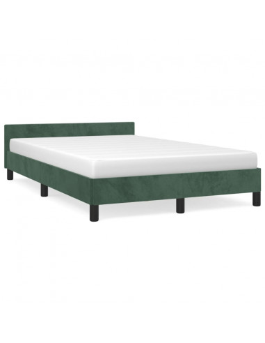 Giroletto con Testiera Verde Scuro 120x200 cm in Velluto