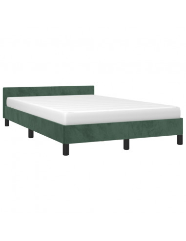 Giroletto con Testiera Verde Scuro 120x200 cm in Velluto