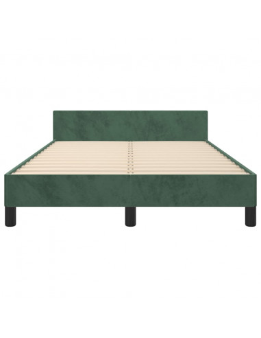 Giroletto con Testiera Verde Scuro 120x200 cm in Velluto
