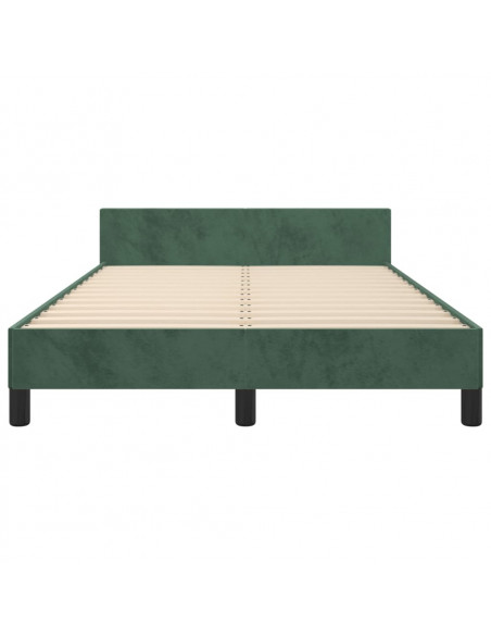 Giroletto con Testiera Verde Scuro 120x200 cm in Velluto