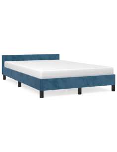 Giroletto con Testiera Blu Scuro 120x200 cm in Velluto 2