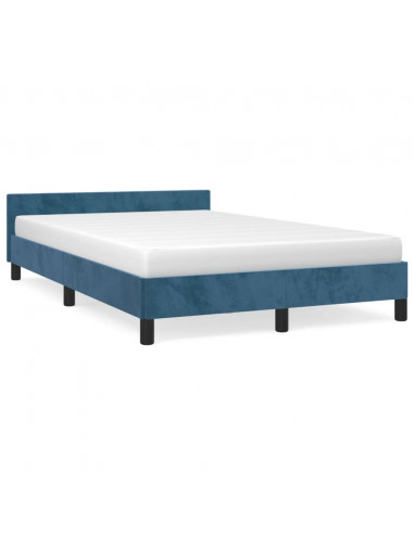 Giroletto con Testiera Blu Scuro 120x200 cm in Velluto