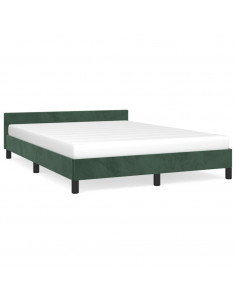 Giroletto con Testiera Verde Scuro 140x190 cm in Velluto 2