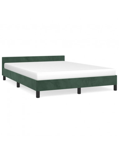 Giroletto con Testiera Verde Scuro 140x190 cm in Velluto