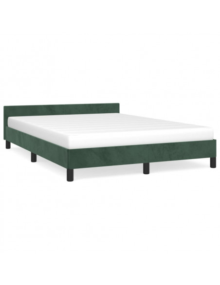 Giroletto con Testiera Verde Scuro 140x190 cm in Velluto