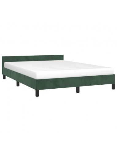 Giroletto con Testiera Verde Scuro 140x190 cm in Velluto