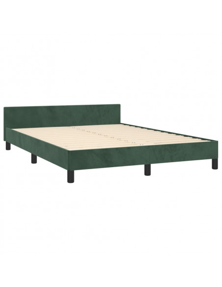 Giroletto con Testiera Verde Scuro 140x190 cm in Velluto