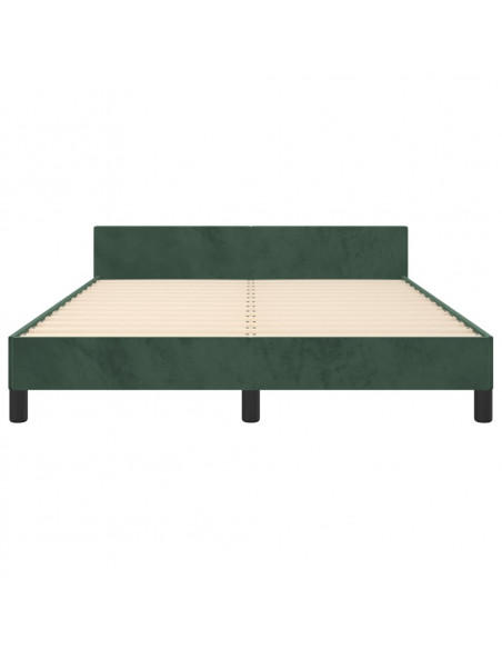Giroletto con Testiera Verde Scuro 140x190 cm in Velluto