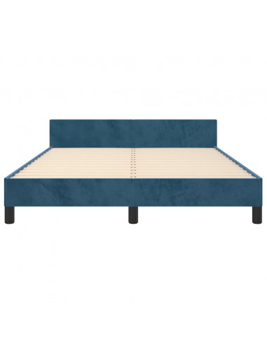 Giroletto con Testiera Blu Scuro 140x190 cm in Velluto