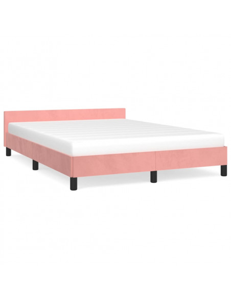 Giroletto con Testiera Rosa 140x190 cm in Velluto