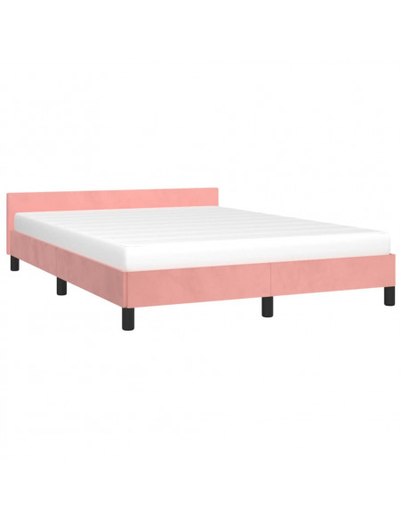 Giroletto con Testiera Rosa 140x190 cm in Velluto